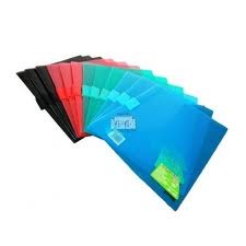 PAQ.FOLDERS DE PLASTICO CON CLIP T/CARTA C/12 F02Q