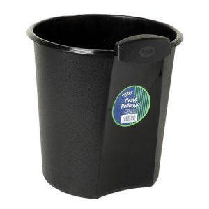 CESTO P/ BASURA SABLON REDONDO NEGRO AZOR 8005NE