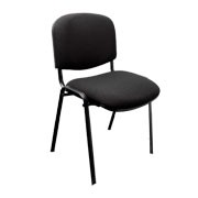 SILLAS FIJA EN TELA NEGRA CON PELLON SI-1620N