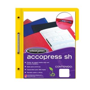 FOLDER ACCOPRESS WILSON JONES T. CARTA CON BROCHE AMARILLO PAQ. C/10 PZAS ACCO P4552