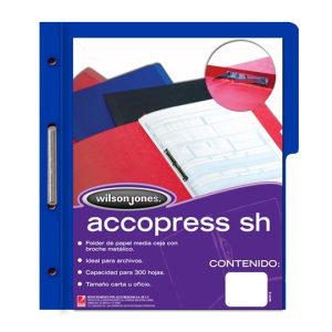 FOLDER ACCOPRESS WILSON JONES T.CARTA CON BROCHE AZUL OBSCURO PAQ.C/10 PZAS ACCO P4554