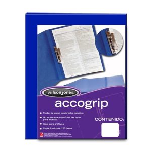 FOLDER ACCOGRIP WILSON JONES T.CARTA CON PALANCA AZUL PAQ.C/4 PZAS ACCO P0963