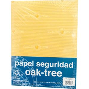 PAQUETE DE PAPEL SEGURIDAD AMARILLO TAMAÑO CARTA 100 HOJAS