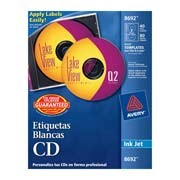 PAQ ETIQUETAS BLANCAS AVERY P/CD DVD 8692