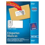 PAQ. ETIQUETAS BLANCAS 2X4 AVERY 8163