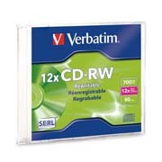 CD-RW REGRABABLE SLIM CASE VERBATIM 95161