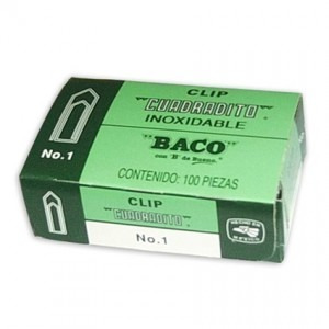CLIP BACO CUADRADO NIQUELADO N.1 CUADRI1
