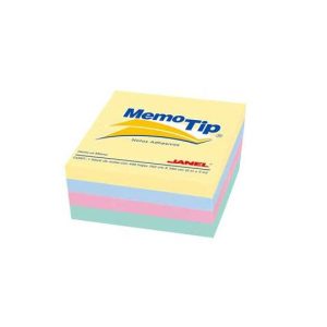 CUBO MEMO TIP NOTAS ADHESIVAS 3X3″ PASTEL C/400HJS JANEL 303196