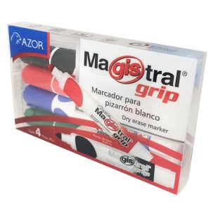MARCADOR P.PIZARRON MAGISTRAL PLAS. GRIP C/4 AZOR 8394