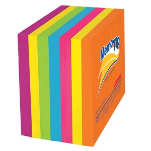 MINI CUBO MEMO TIP NOTAS ADHESIVAS 2X2″ NEON C/4000 HJS JANEL 0202297