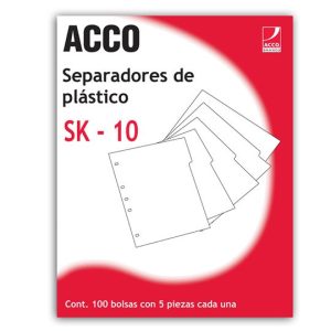 SEPARADOR 5 DIVISIONES DE PLASTICO SK-10 ACCO