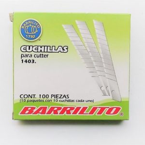 TUBO C/10 NAVAJAS PARA CUTTER CHICO  BARRILITO 1403